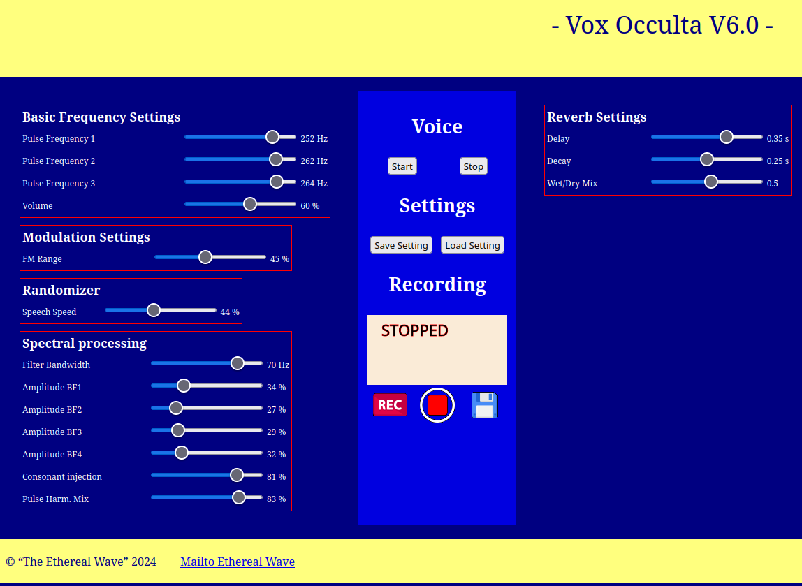 Vox Occulta Voice Synthesis Rev.6